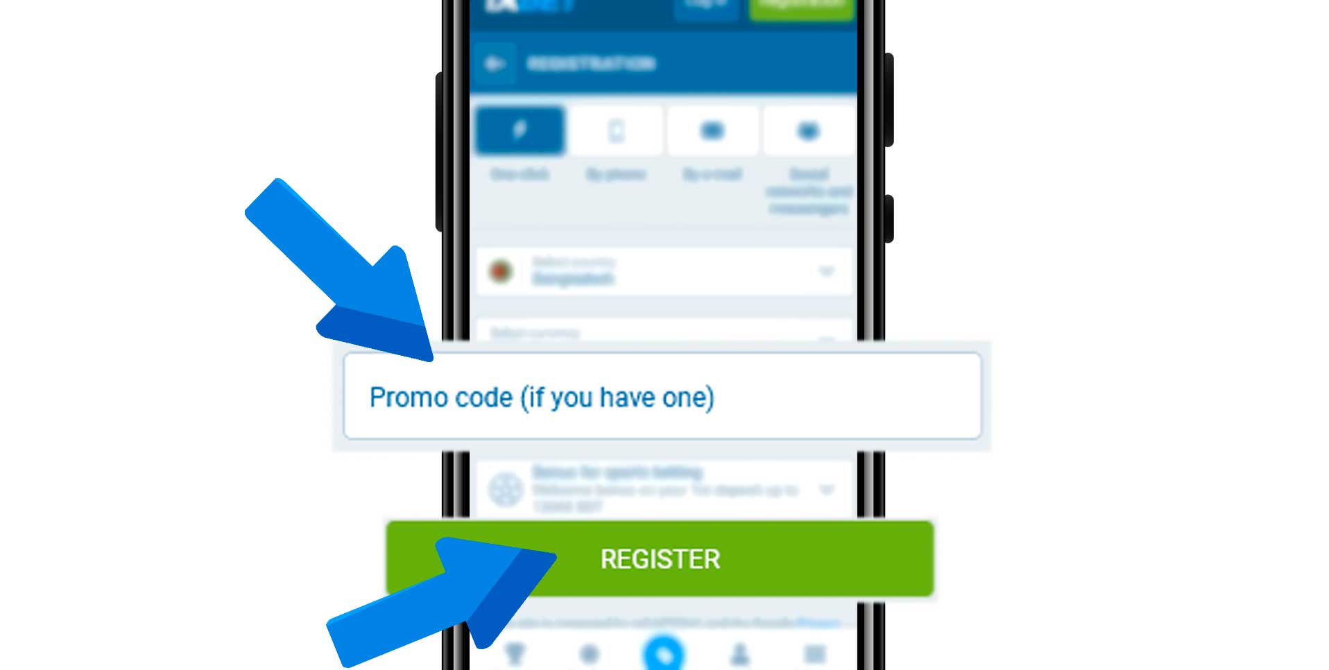 Enter Promo Code (Optional) and Click Register